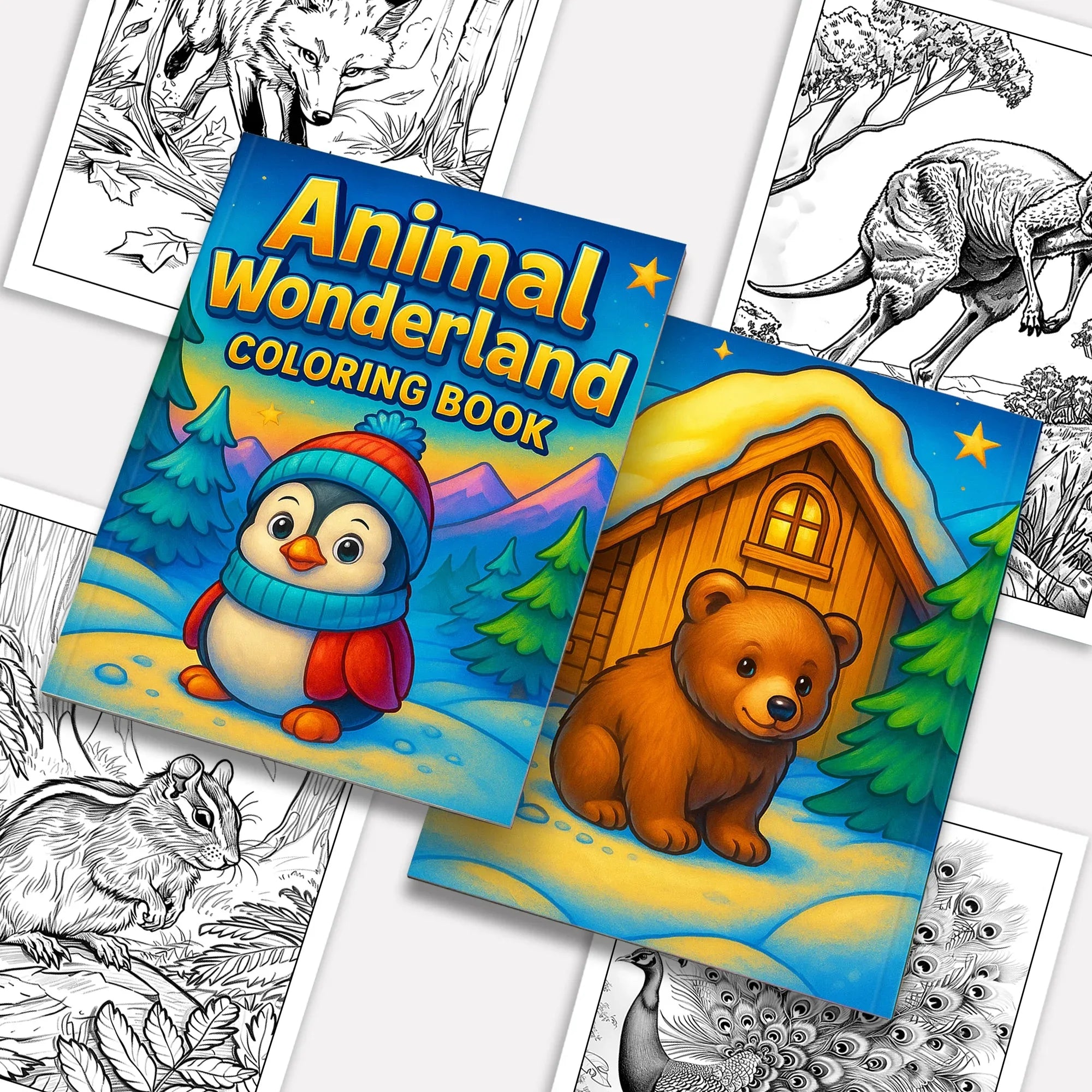 Wild Safari Adventure – Animal Coloring Pages – 48 Pages – African Wildlife, Jungle Animals – For Kids - BIG FRENCHIES