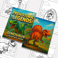 Prehistoric Legends – Dinosaur Coloring Pages – 48 Pages – Fierce Jurassic Creatures – For Kids - BIG FRENCHIES