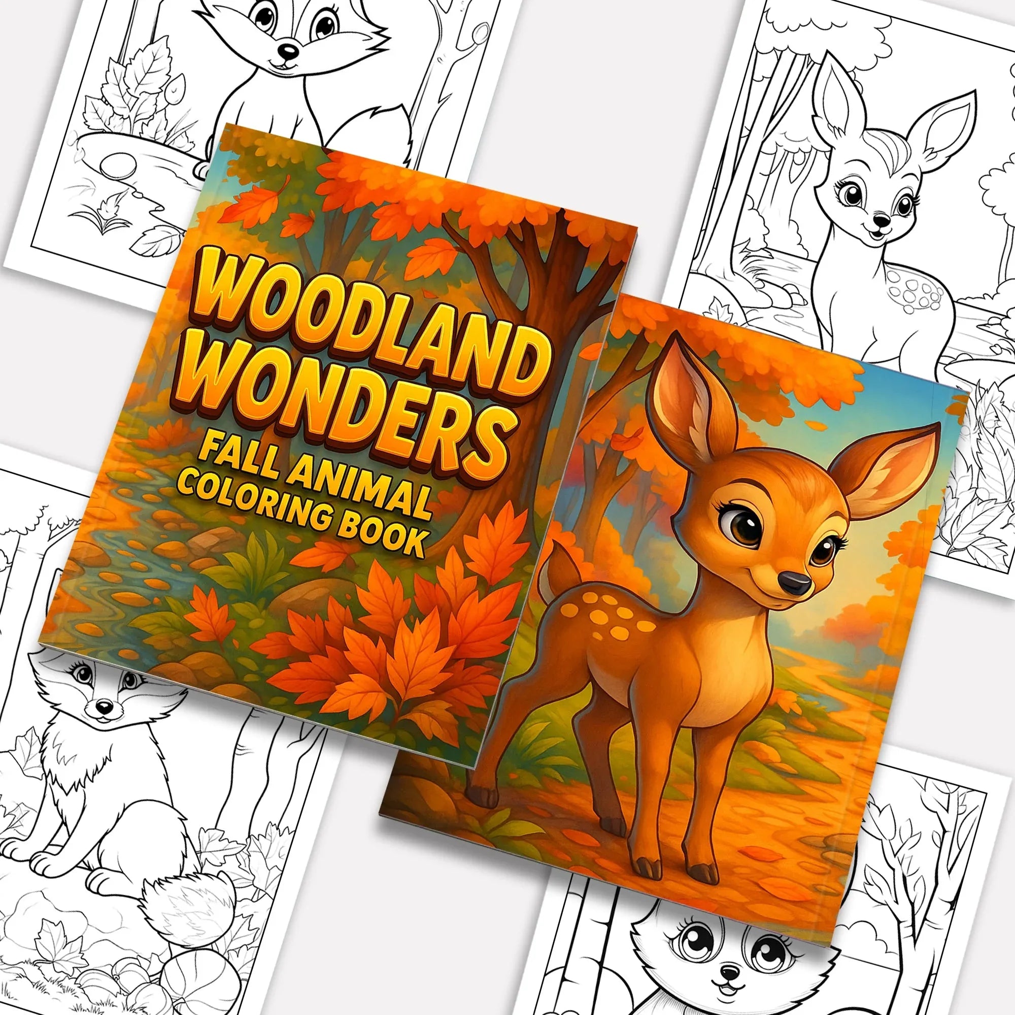 Woodland Wonders Coloring Pages – 48 Pages – Fun Autumn Designs – For Kids - BIG FRENCHIES