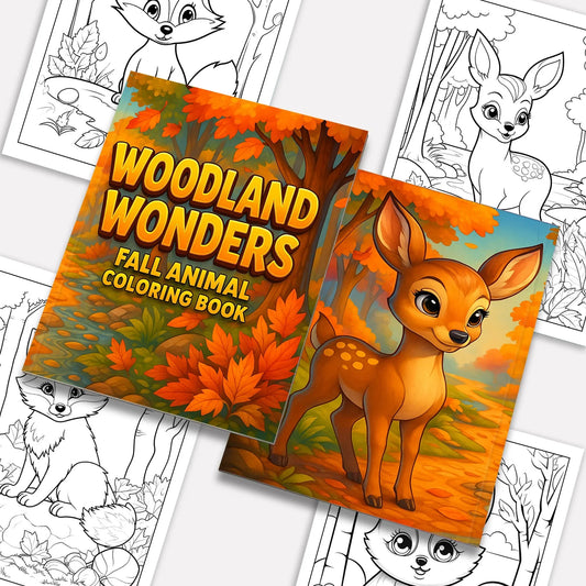 Woodland Wonders Coloring Pages – 48 Pages – Fun Autumn Designs – For Kids - BIG FRENCHIES