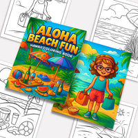 Aloha Beach Fun Coloring Page – 48 Pages – For Kids - BIG FRENCHIES