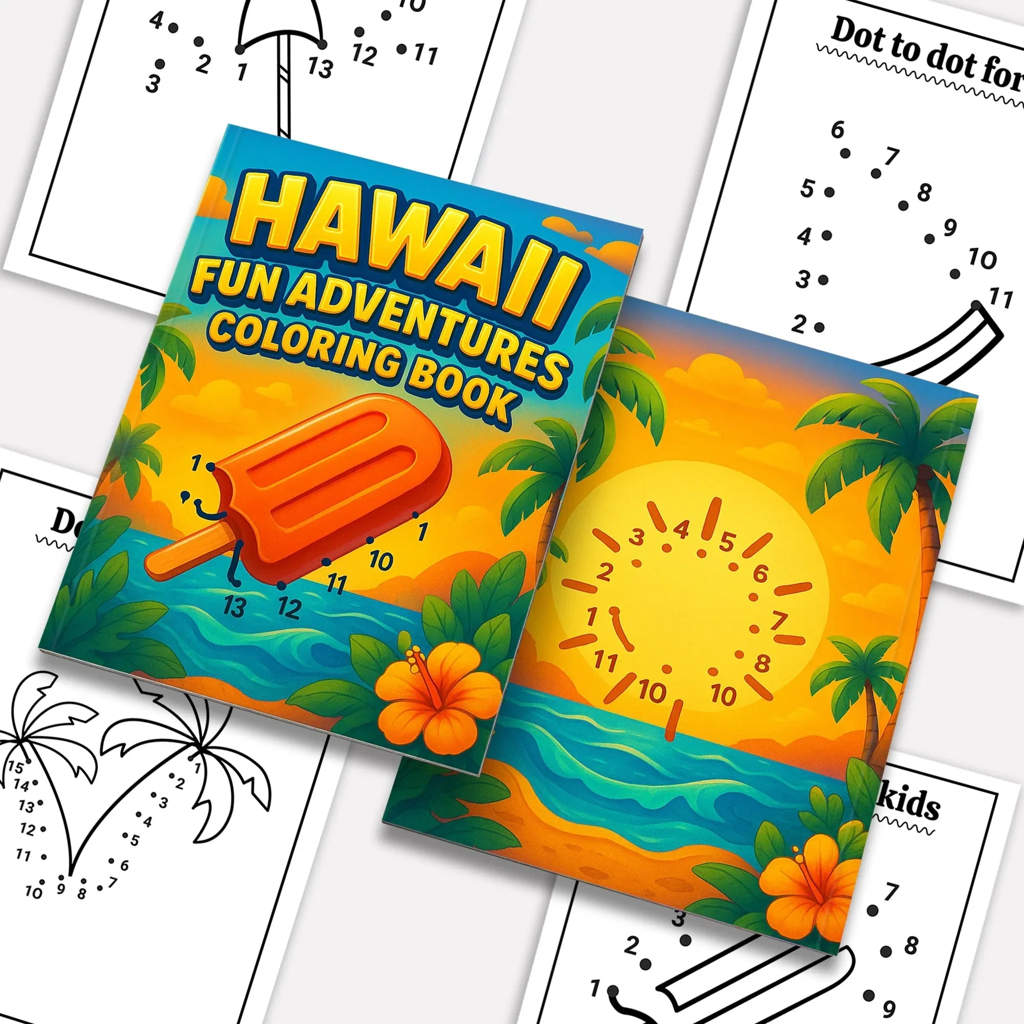 Hawaii Fun Adventures Coloring Pages – 48 Tropical Island Scenes for Kids - BIG FRENCHIES