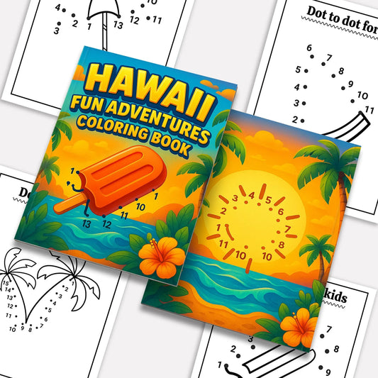 Hawaii Fun Adventures Coloring Pages – 48 Tropical Island Scenes for Kids - BIG FRENCHIES