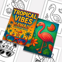 Tropical Vibes Hawaii Coloring Pages – 48 Relaxing Summer Scenes for Kids - BIG FRENCHIES