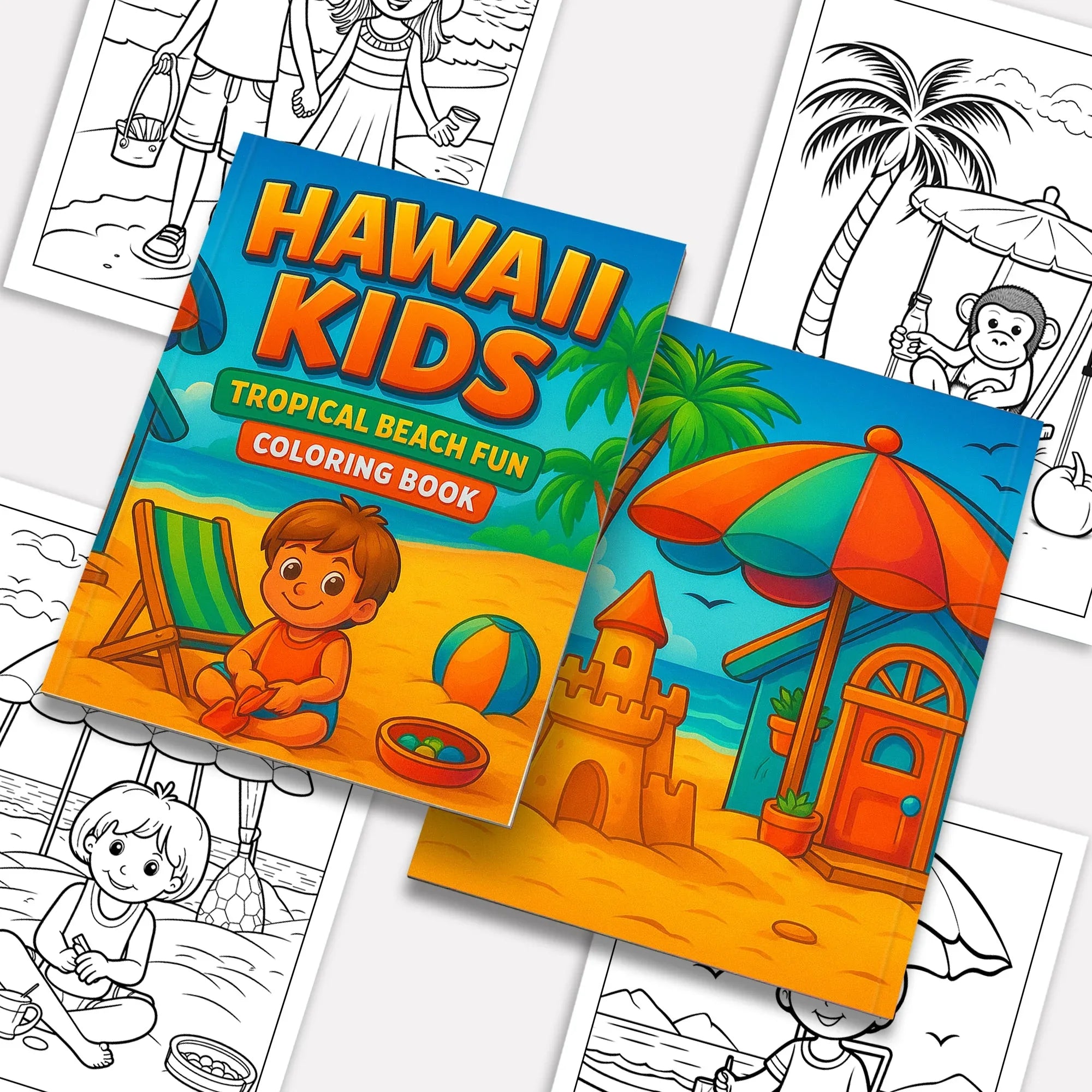 Hawaii Kids Coloring Pages – 48 Cute Beach and Vacation Designs – For Kids - BIG FRENCHIES