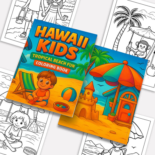 Hawaii Kids Coloring Pages – 48 Cute Beach and Vacation Designs – For Kids - BIG FRENCHIES