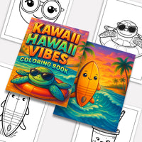 Kawaii Hawaii Vibes Coloring Pages – 48 Cute Summer and Beach Scenes for Kids - BIG FRENCHIES