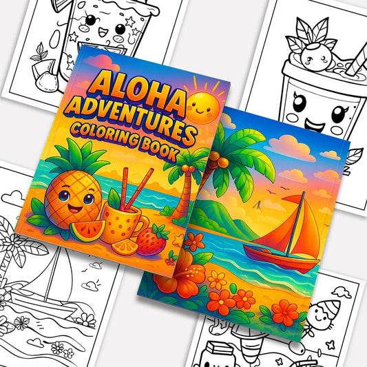 Aloha Adventures Coloring Pages – 48 Fun Island Designs for Kids - BIG FRENCHIES