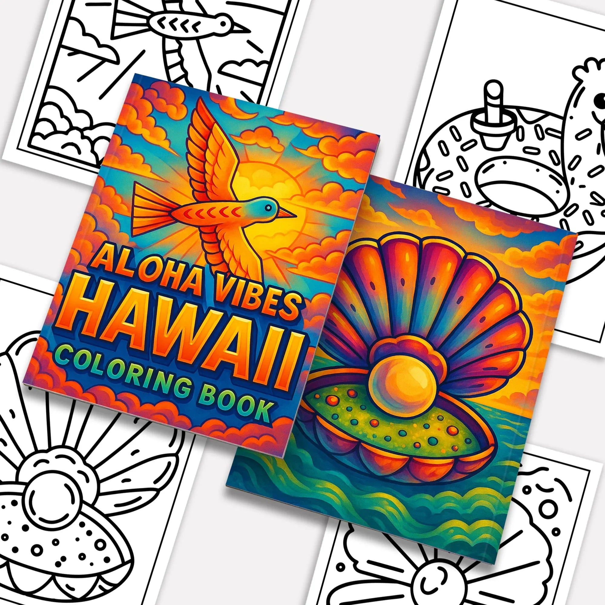 Aloha Vibes Hawaii Coloring Pages – 48 Fun Beach & Island Scenes for Kids - BIG FRENCHIES