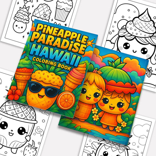 Pineapple Paradise Hawaii Coloring Pages – 48 Fun Summer Scenes for Kids - BIG FRENCHIES