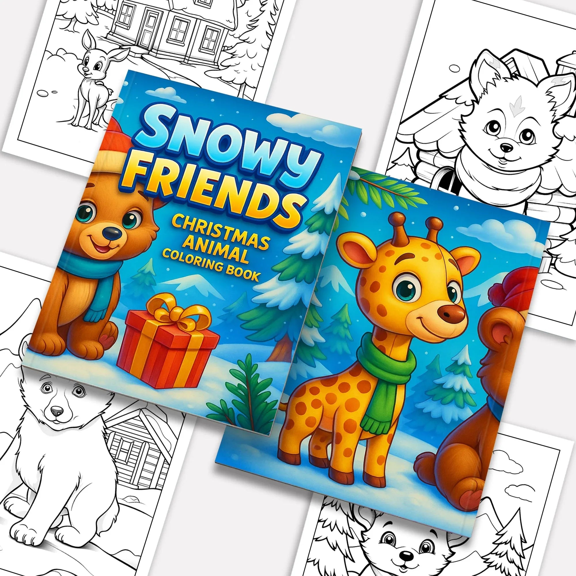 Snowy Friends Coloring Pages – 48 Pages – Cute Winter Animals – For Kids - BIG FRENCHIES