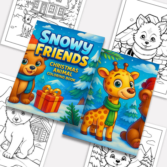 Snowy Friends Coloring Pages – 48 Pages – Cute Winter Animals – For Kids - BIG FRENCHIES