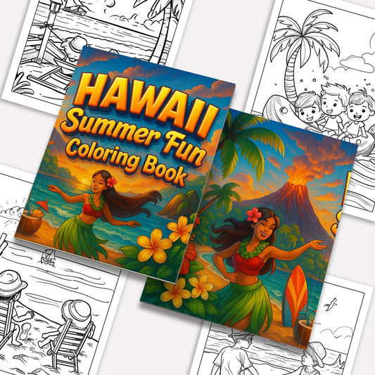 Hawaii Summer Fun Coloring Pages – 48 Beach Activities and Island Adventures for Kids - BIG FRENCHIES
