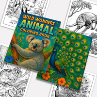 Wild Wonders Animal Coloring Pages – 48 Pages – Safari Wildlife, Farm Animals, Cute Creatures – For Kids - BIG FRENCHIES