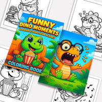 Funny Dino Moments Coloring Pages – 48 Pages – Adorable and Funny Dinosaur Scenes – For Kids - BIG FRENCHIES