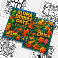 Aloha Doodle Days – Hawaii Coloring Pages – 48 Summer Vacation Scenes – For Kids - BIG FRENCHIES