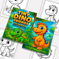 Tiny Dino Friends – Cute Dinosaur Coloring Pages – 48 Pages – Adorable Jurassic Creatures – For Kids - BIG FRENCHIES