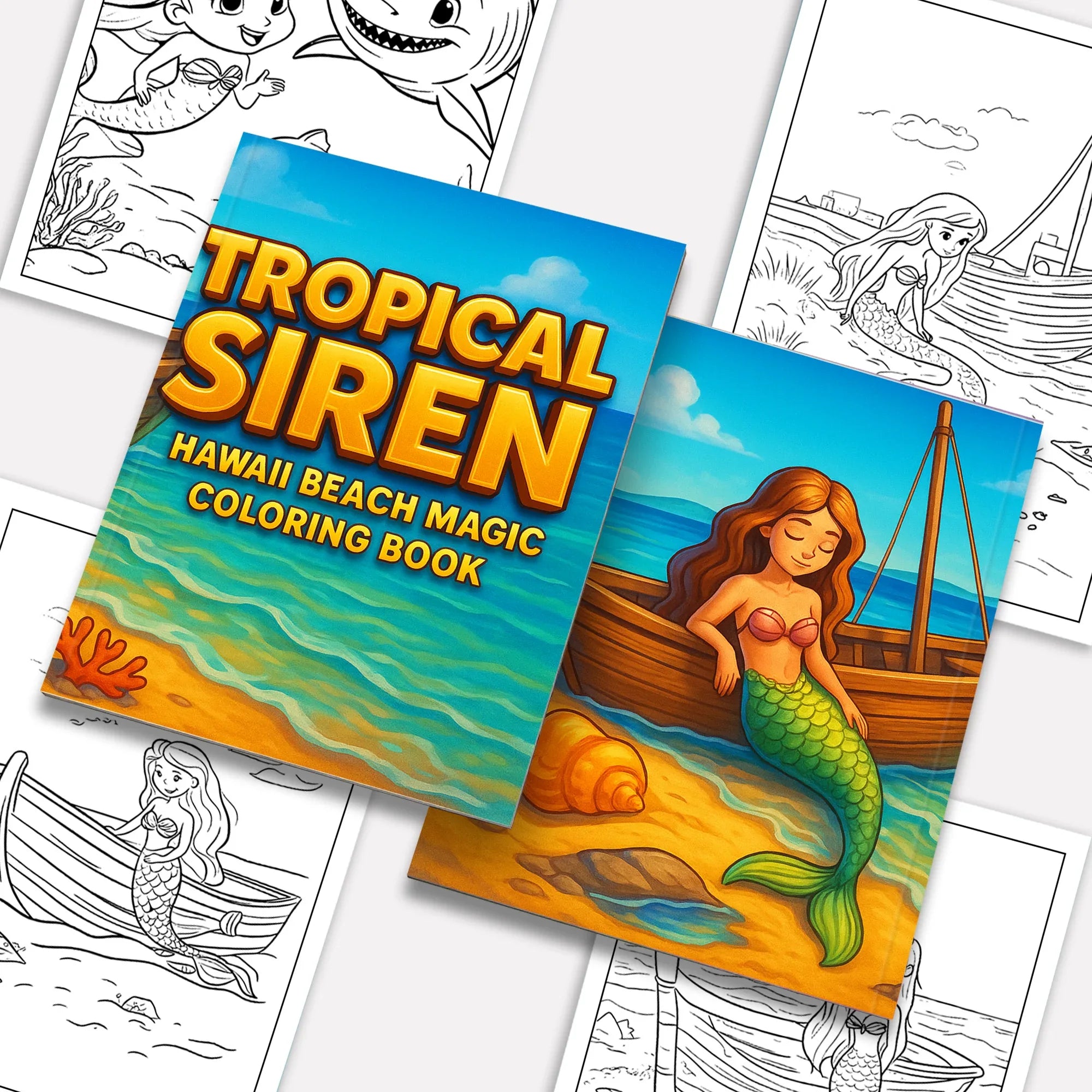 Tropical Siren Coloring Pages – 48 Magical Mermaid Moments for Kids - BIG FRENCHIES
