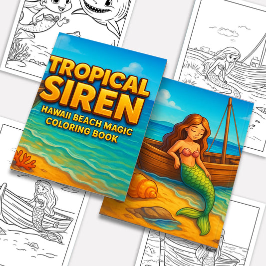 Tropical Siren Coloring Pages – 48 Magical Mermaid Moments for Kids - BIG FRENCHIES