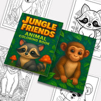 Jungle Friends – Animal Coloring Pages – 48 Pages – Cute Forest Wildlife – For Kids - BIG FRENCHIES