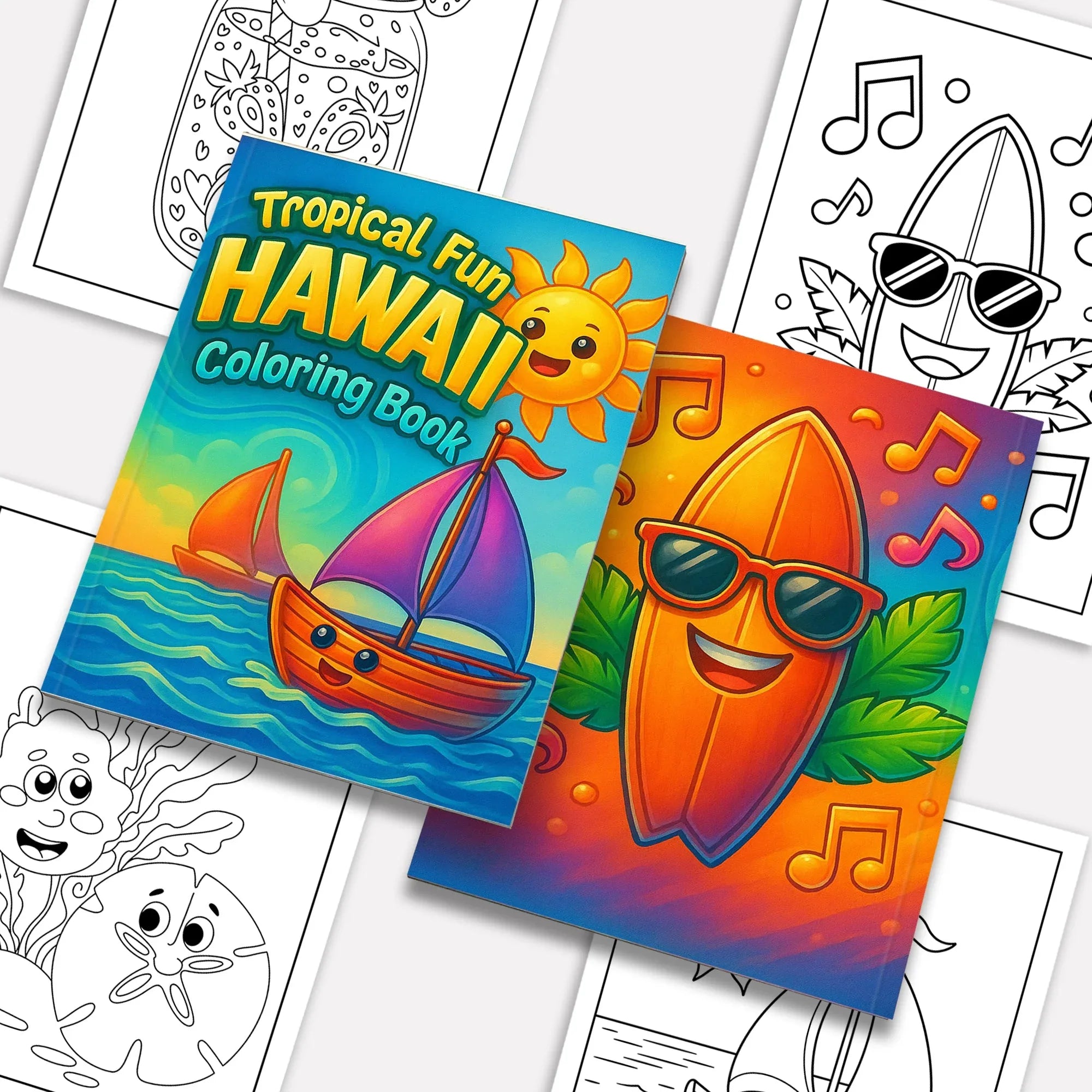 Tropical Fun Hawaii Coloring Pages – 48 Cute Summer Activities for Kids - BIG FRENCHIES