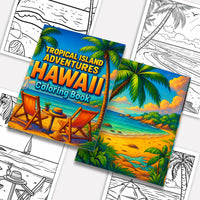 Tropical Island Adventures Hawaii Coloring Pages – 48 Cute Beach Activities for Kids - BIG FRENCHIES