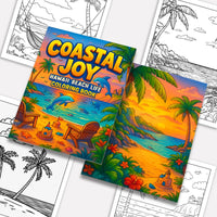 Coastal Joy Hawaii Coloring Pages – 48 Pages – Tropical Fun, Surfboards, Sea Life – For Kids - BIG FRENCHIES