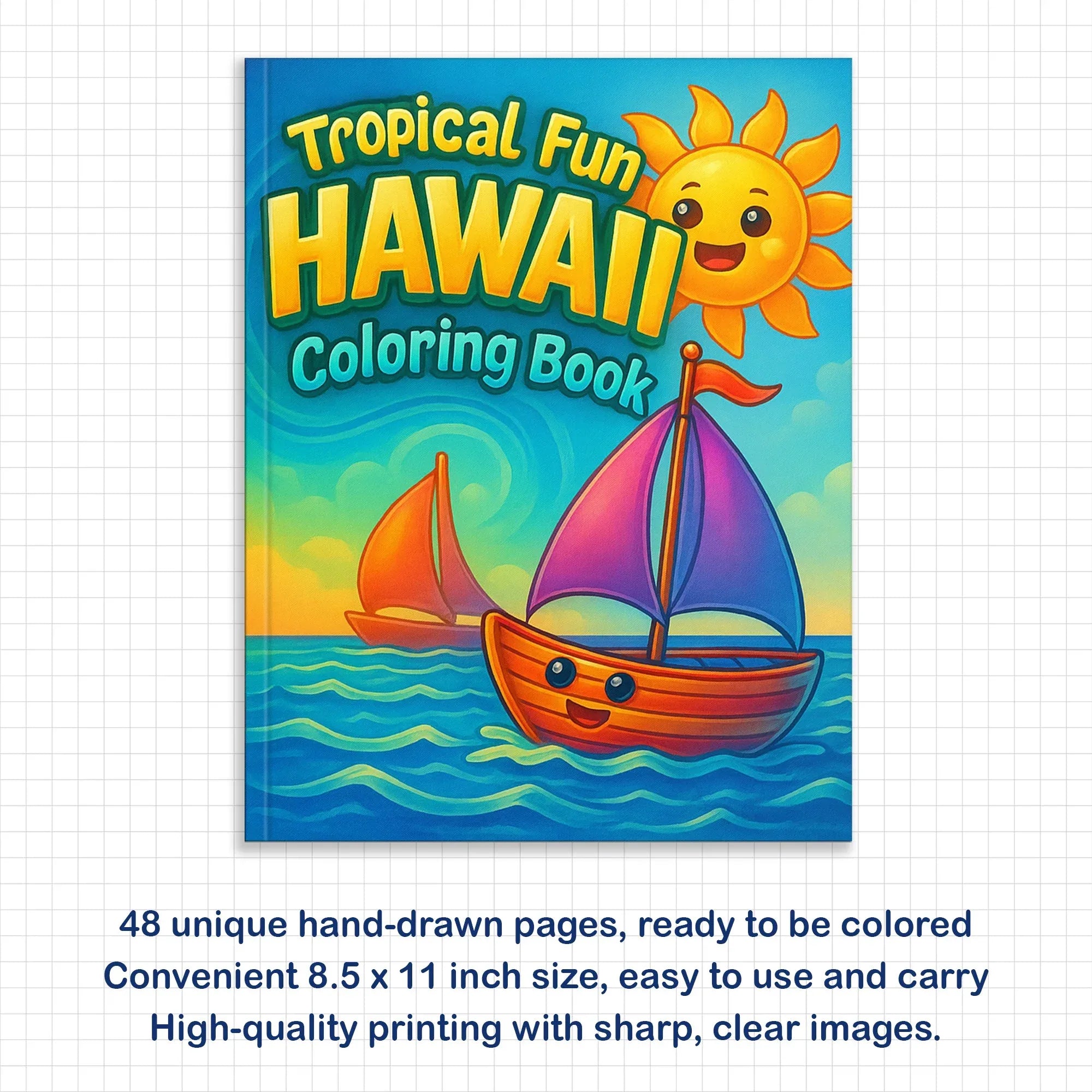 Tropical Fun Hawaii Coloring Pages – 48 Cute Summer Activities for Kids - BIG FRENCHIES