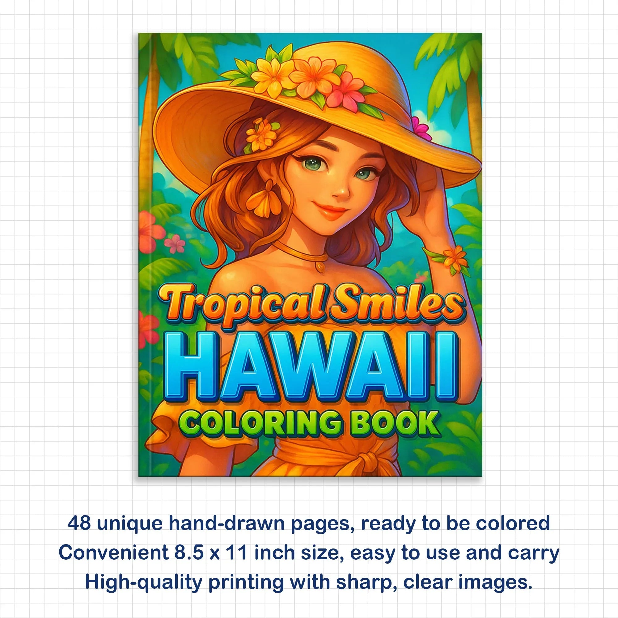 Tropical Smiles Hawaii Coloring Pages – 48 Fun Summer Activities for Kids - BIG FRENCHIES