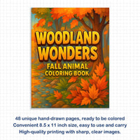 Woodland Wonders Coloring Pages – 48 Pages – Fun Autumn Designs – For Kids - BIG FRENCHIES