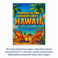 Tropical Island Adventures Hawaii Coloring Pages – 48 Cute Beach Activities for Kids - BIG FRENCHIES