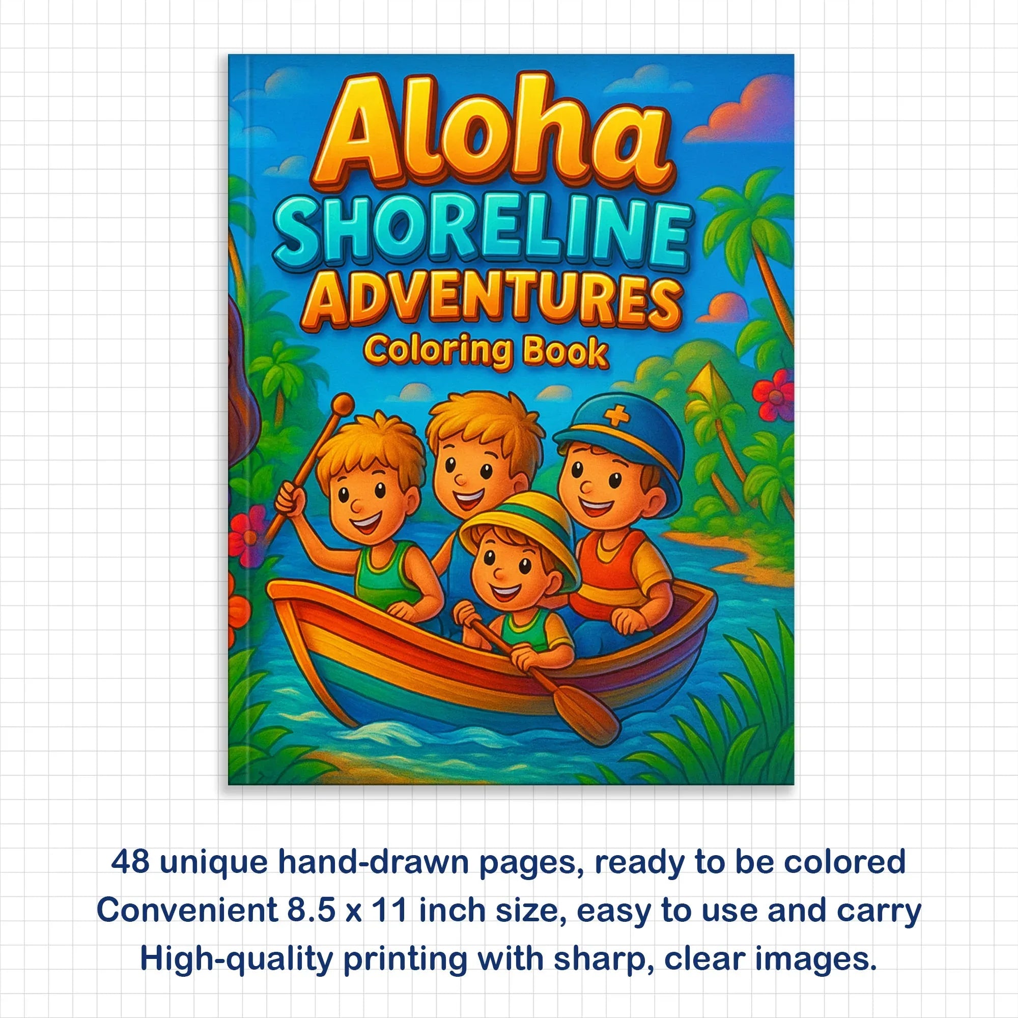 Aloha Shoreline Adventures Coloring Pages – 48 Fun Hawaii Beach Scenes for Kids - BIG FRENCHIES