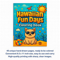 Hawaiian Fun Days Coloring Pages – 48 Cute Beach and Island Activities for Kids - BIG FRENCHIES