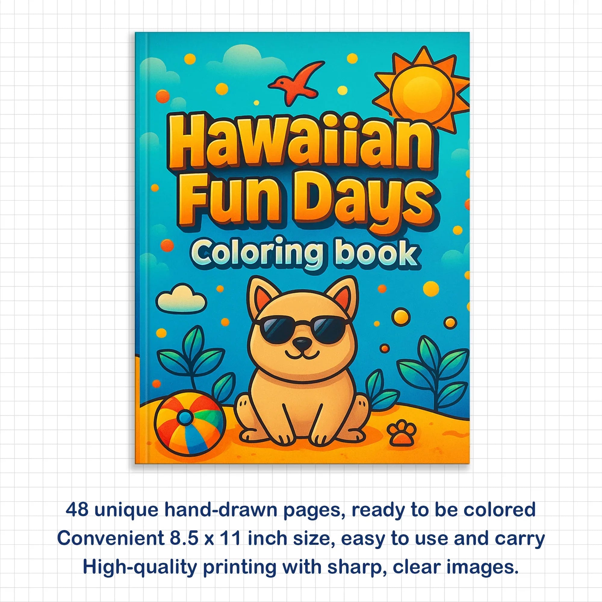 Hawaiian Fun Days Coloring Pages – 48 Cute Beach and Island Activities for Kids - BIG FRENCHIES