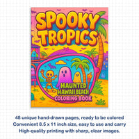 Spooky Tropics Coloring Pages – 48 Haunted Beach & Ghost Designs – For Kids - BIG FRENCHIES