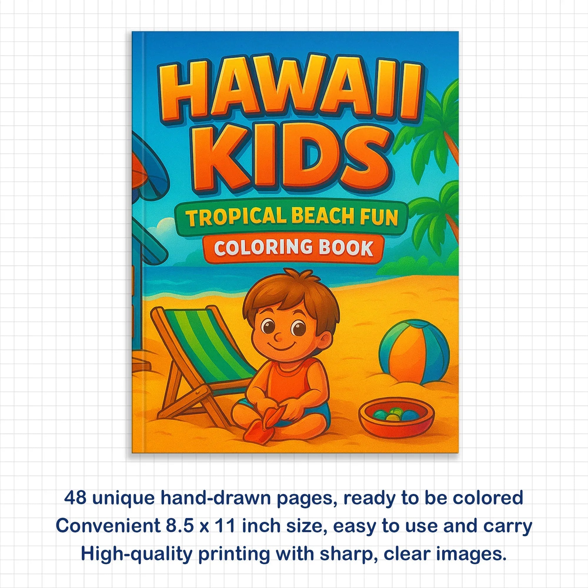Hawaii Kids Coloring Pages – 48 Cute Beach and Vacation Designs – For Kids - BIG FRENCHIES