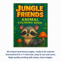 Jungle Friends – Animal Coloring Pages – 48 Pages – Cute Forest Wildlife – For Kids - BIG FRENCHIES
