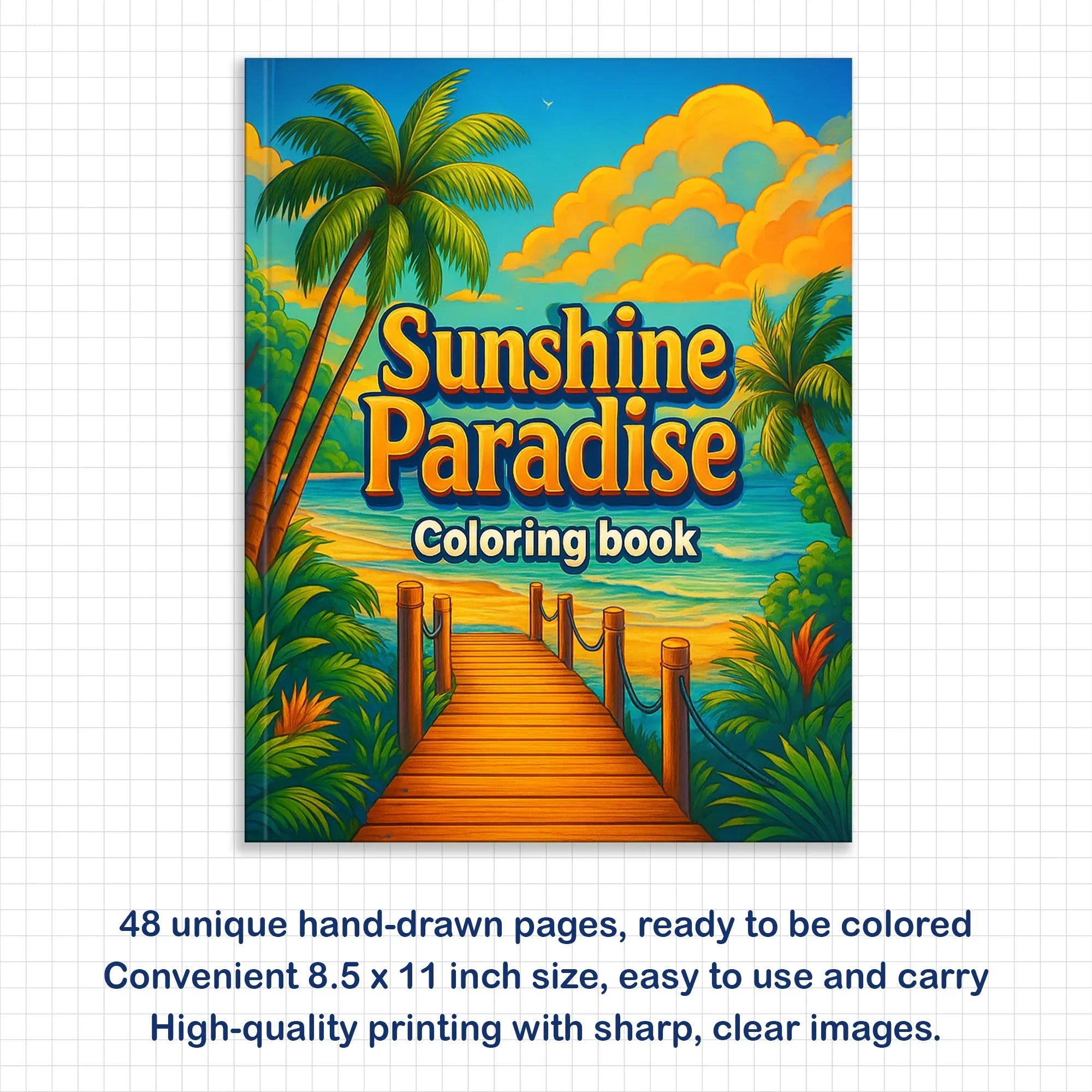 Sunshine Paradise Coloring Pages – 48 Fun and Easy Hawaii-Themed Coloring Sheets for Kids - BIG FRENCHIES