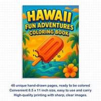 Hawaii Fun Adventures Coloring Pages – 48 Tropical Island Scenes for Kids - BIG FRENCHIES