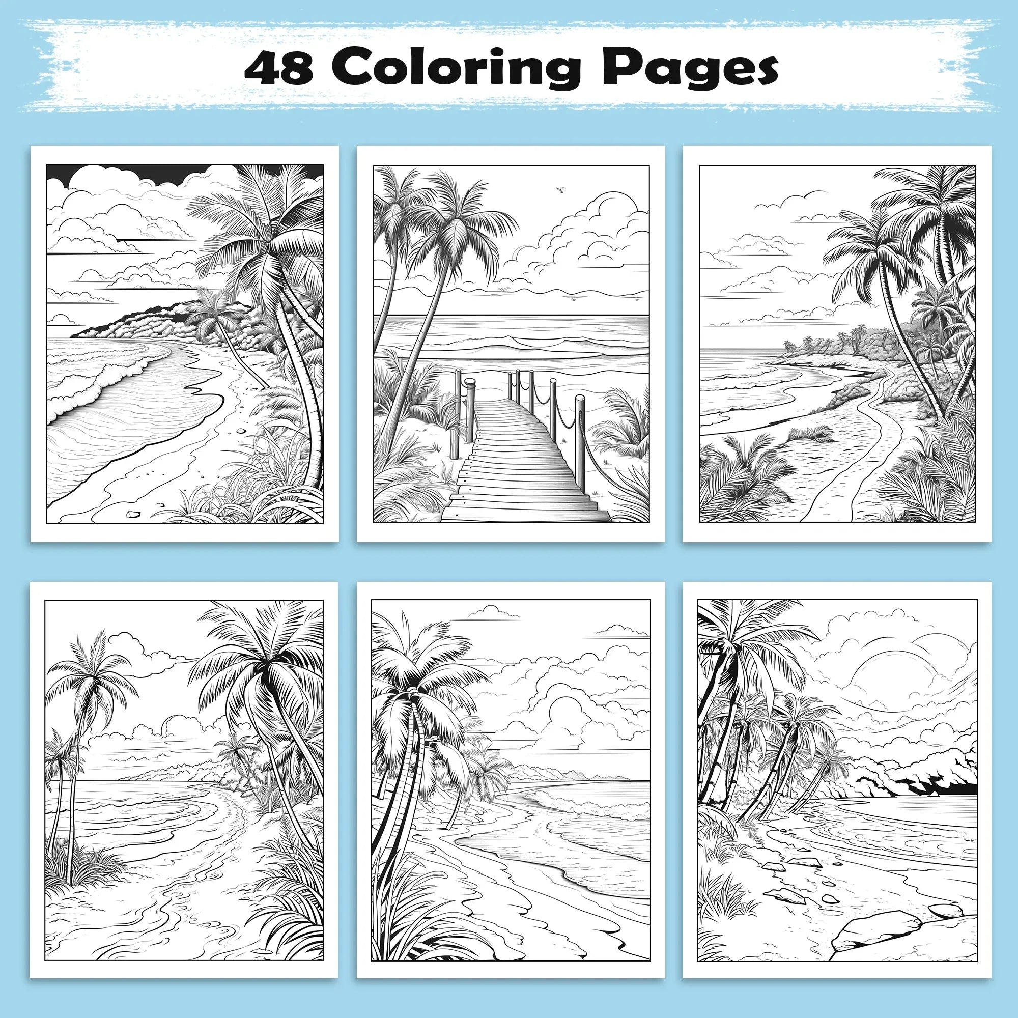 Sunshine Paradise Coloring Pages – 48 Fun and Easy Hawaii-Themed Coloring Sheets for Kids - BIG FRENCHIES