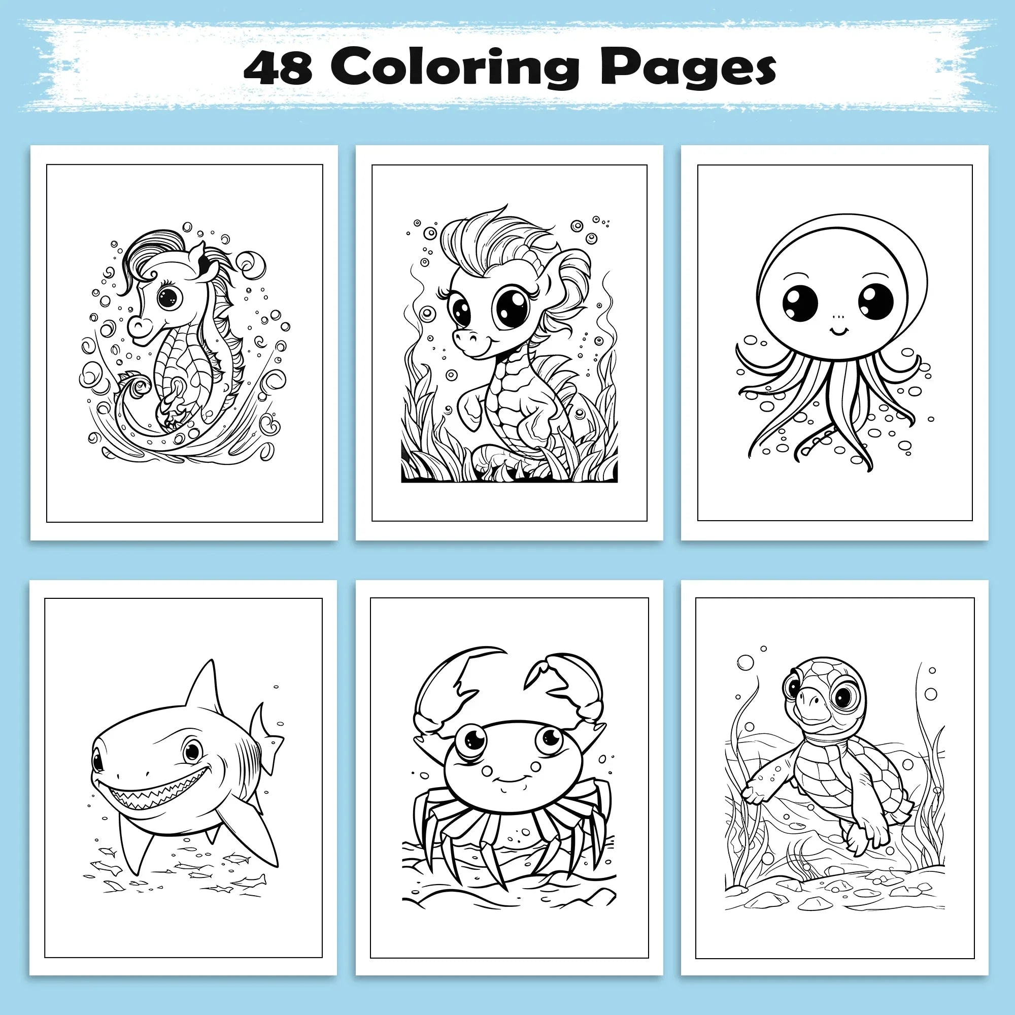 Ocean Friends of Hawaii Coloring Pages – 48 Fun Sea Life Designs for Kids - BIG FRENCHIES
