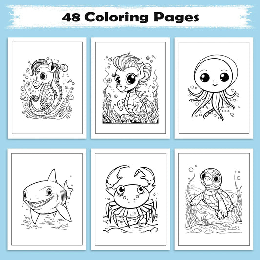 Ocean Friends of Hawaii Coloring Pages – 48 Fun Sea Life Designs for Kids - BIG FRENCHIES