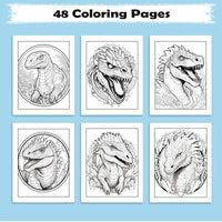 Dinosaur Mandala Adventure Coloring Pages – 48 Unique Dinosaur Designs for Kids & Adults - BIG FRENCHIES