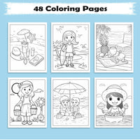 Hawaiian Sunshine Adventures Coloring Pages – 48 Tropical and Beach Scenes for Kids - BIG FRENCHIES
