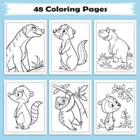 Wild Friends Coloring Pages – 48 Pages – Fun Animal Designs – For Kids - BIG FRENCHIES