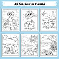 Aloha Beach Fun Coloring Page – 48 Pages – For Kids - BIG FRENCHIES
