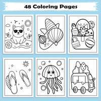 Hawaiian Fun Days Coloring Pages – 48 Cute Beach and Island Activities for Kids - BIG FRENCHIES