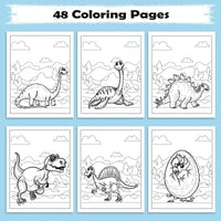 Prehistoric Legends – Dinosaur Coloring Pages – 48 Pages – Fierce Jurassic Creatures – For Kids - BIG FRENCHIES