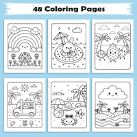 Tropical Joy Hawaii Coloring Pages – 48 Fun and Cute Summer Scenes for Kids - BIG FRENCHIES
