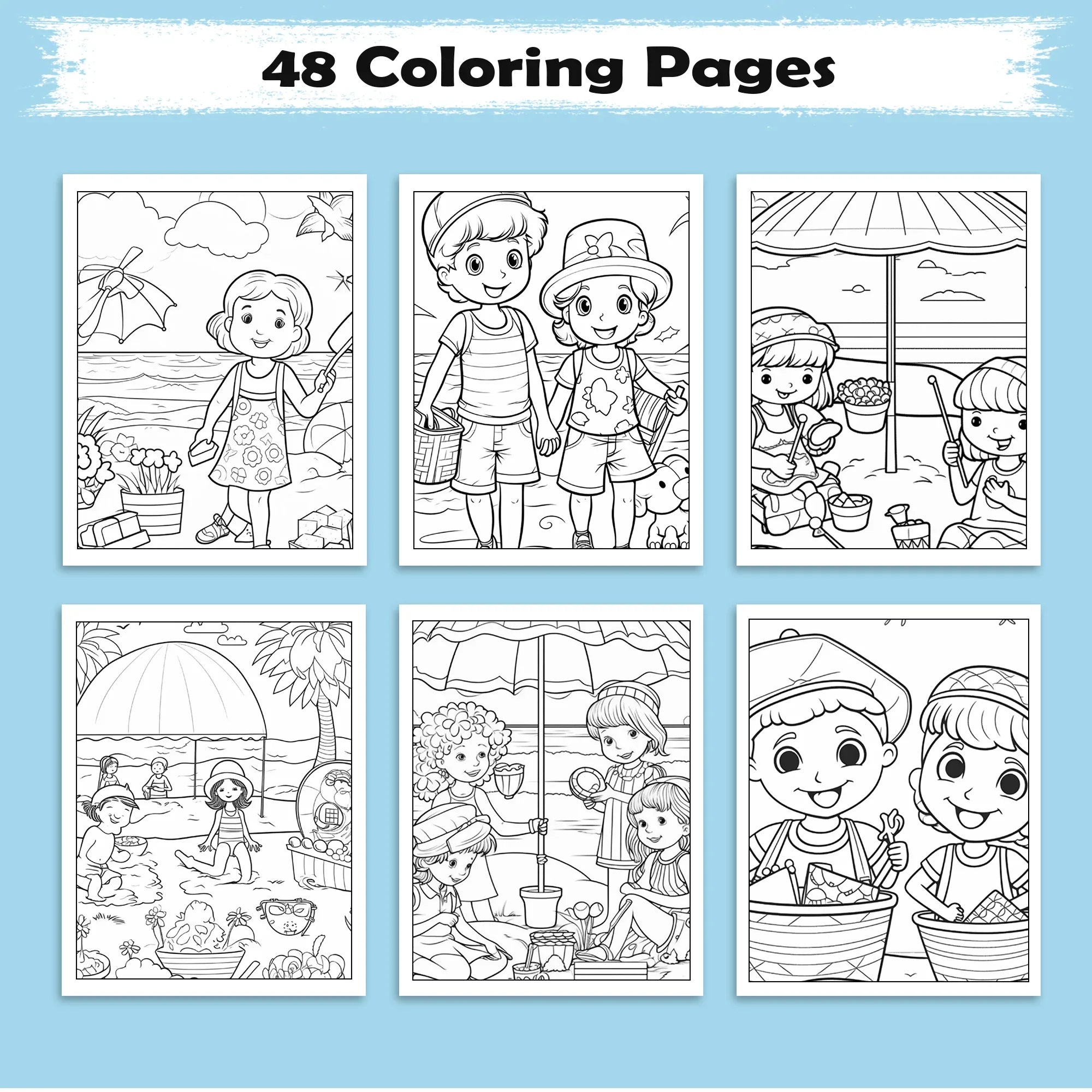 Hawaii Bliss Coloring Pages – 48 Summer Scenes for Kids - BIG FRENCHIES